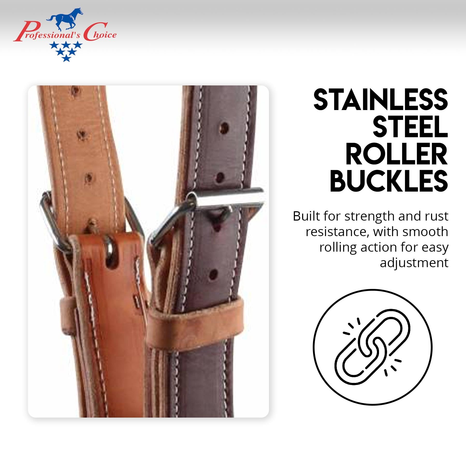 Professionals Choice The Dare Cribbing Control Collar | Durable Leather Cribbing Prevention for Horses | Fully Reversible Adjus
